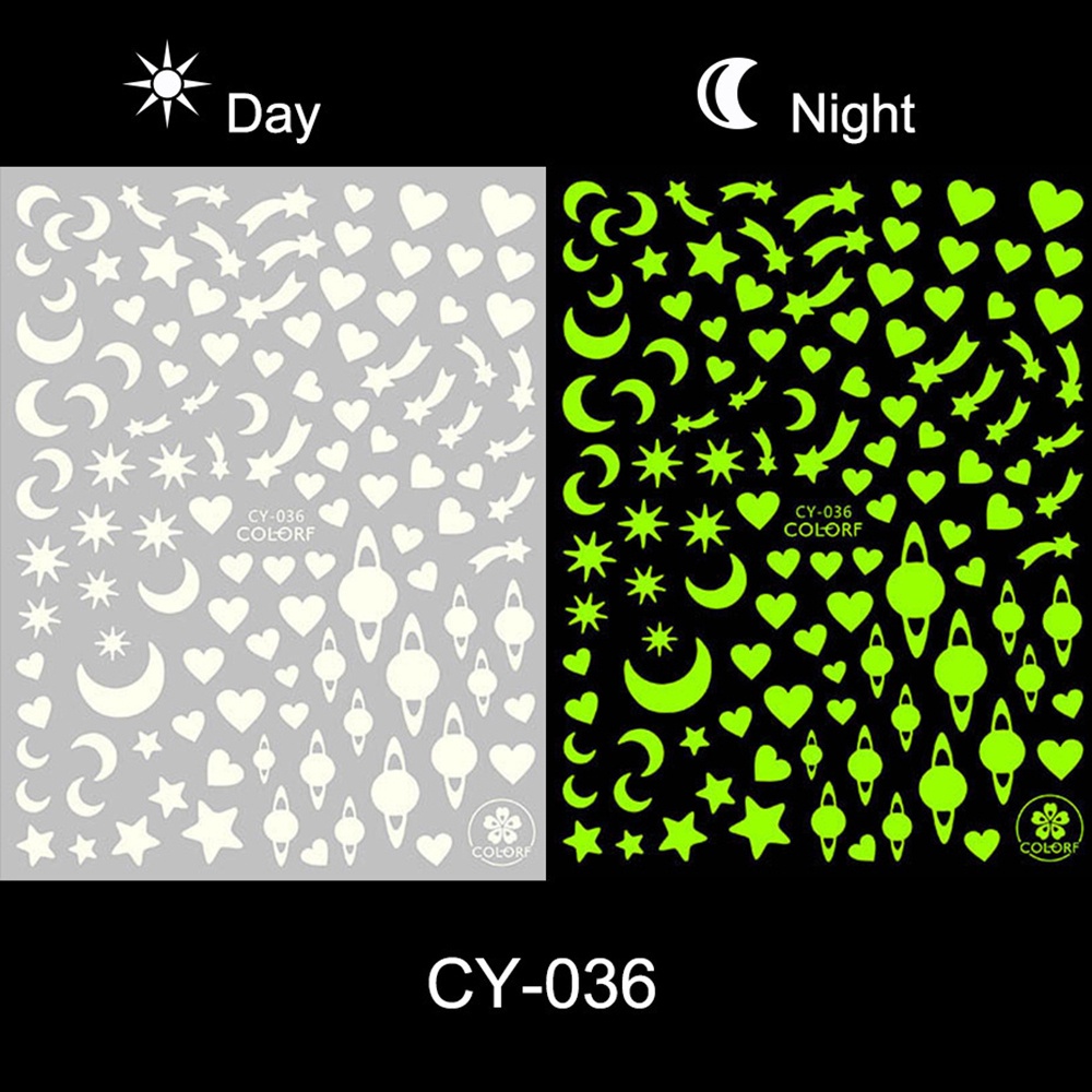 [Hàng mới về] Set 1/6 hình dán móng tay phản quang hình họa tiết 3D hình ngôi sao/ bướm độc đáo sành điệu DIY