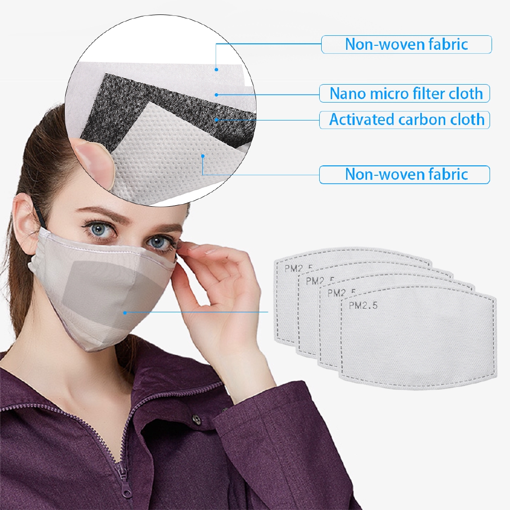 (Hàng Mới Về) Set 2 Bộ Lọc Than Hoạt Tính 4 Lớp Thay Thế Chống Sương Mù Pm2.5