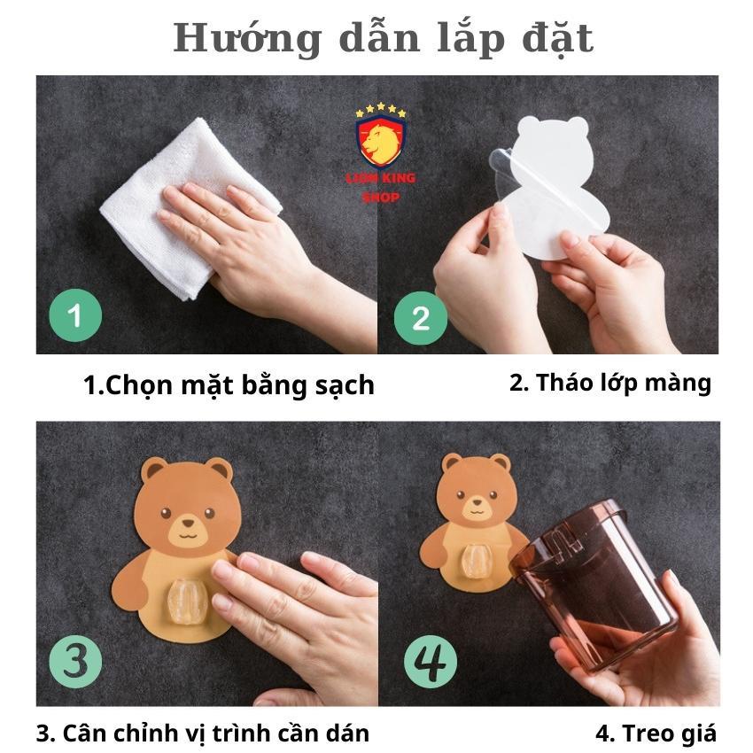 Ly gấu nâu dán tường,Ly cốc gấu để vật dụng phòng tắm,nhà bếp . Lion King.Ly đa năng độ bền cao, rất tiện dụng.
