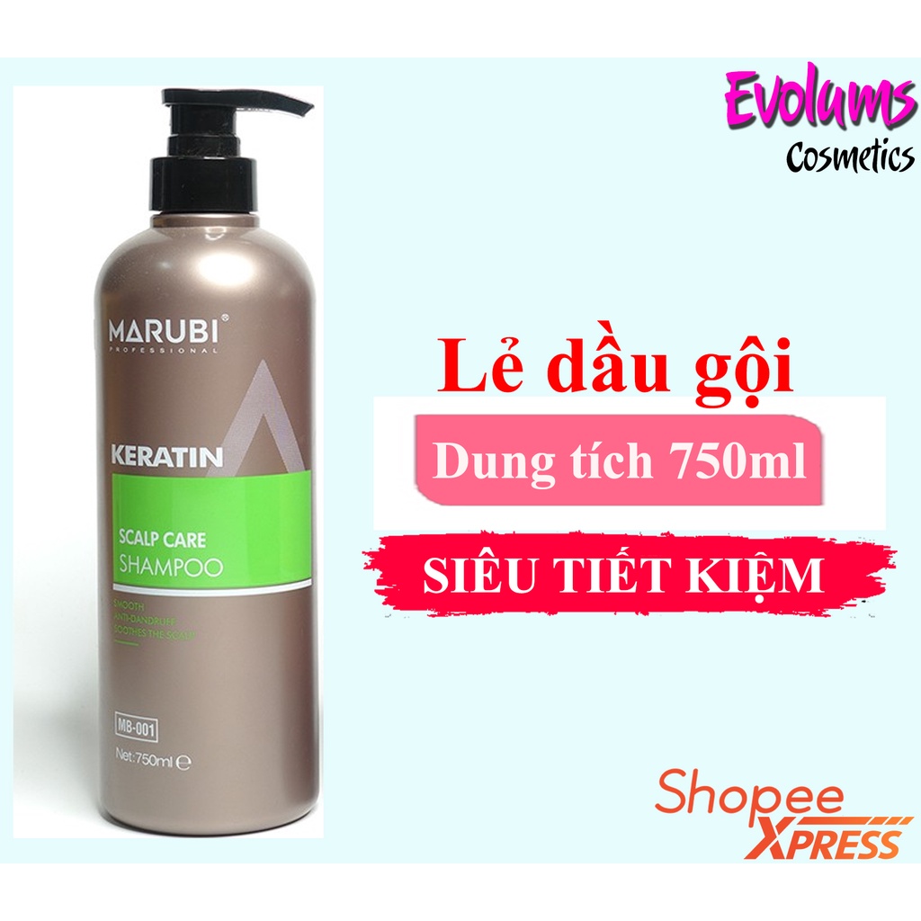 Cặp gội xả KERATIN MARUBI 750ml cặp dầu gội xả phục hồi hư tổn giảm rụng tóc chính hãng