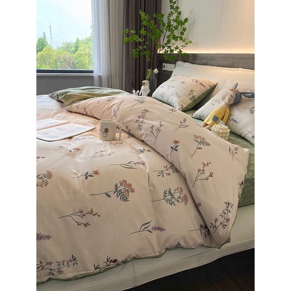 Bộ Chăn Ga Gối ❤️ Cotton living 100% cao cấp đủ size ga giường họa tiết trái tim đáng yêu nhập khẩu Hàn Quốc chính hãng