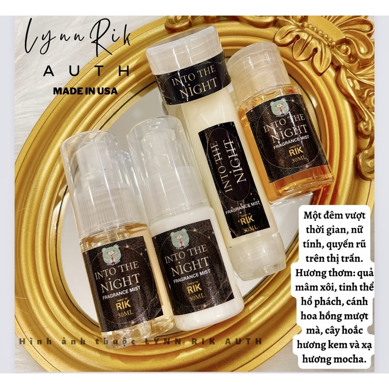 Into The Night - Travel Size Set Mini Bộ 5 Món Xịt Thơm - Dưỡng Thể - Gel Tắm