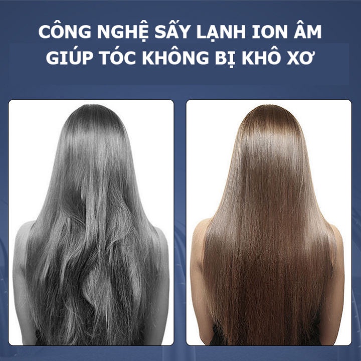 Máy sấy tóc nóng lạnh có thể gập lại cao cấp Mẫu công suất cao 2000W，nhiều chế độ sấy công nghệ sấy lạnh và Ion âm