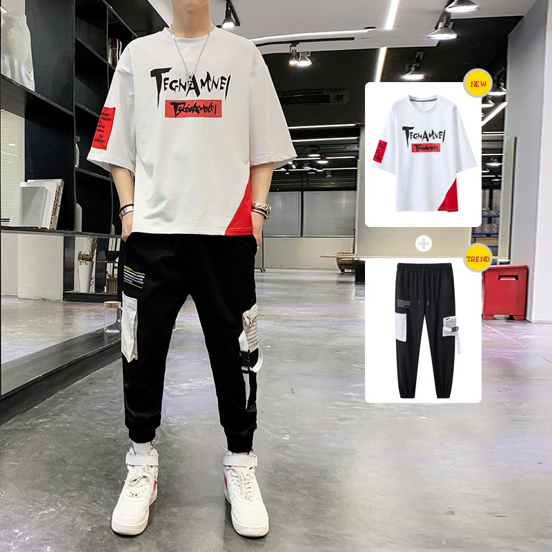 Bộ Đồ Thun Nam Thể Thao Ngắn Tay In TEGNAMNEL Kết Hợp Quần Jogger Túi Hộp Phối Dây SEPTEMBERGIRL1989 SET NAM 9000096 | BigBuy360 - bigbuy360.vn