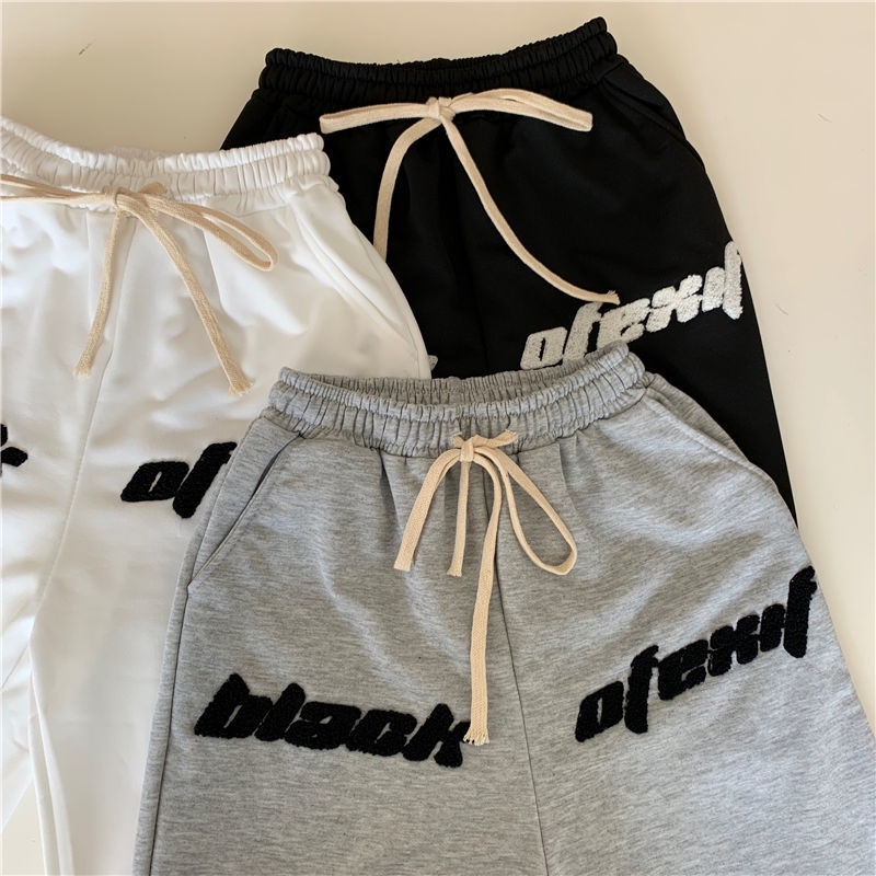 Quần ống rộng Có Khóa Kéo In Chữ Thiết Kế Mới Năng Động Thời Trang Dành Cho Nữ
