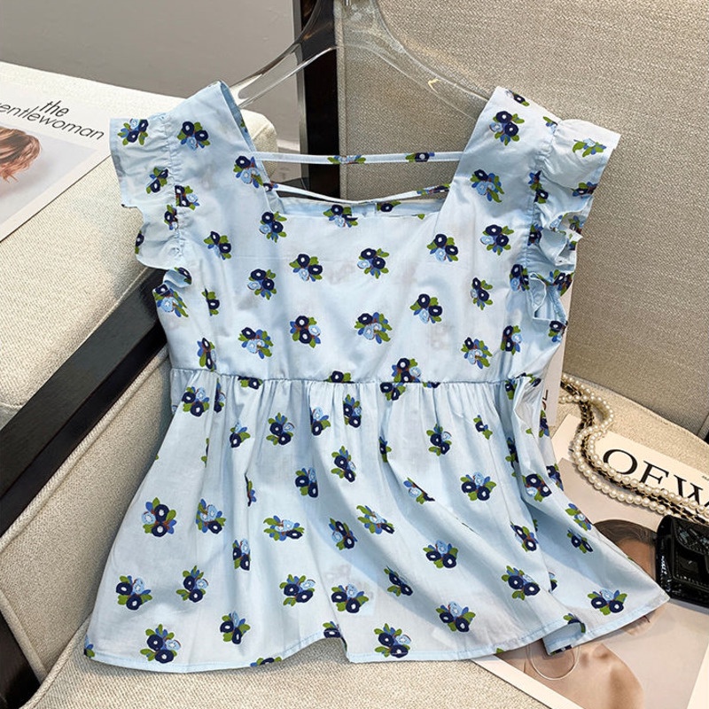 Áo Sơ Mi Không Tay In Hoa Thời Trang Mùa Hè Cho Bé