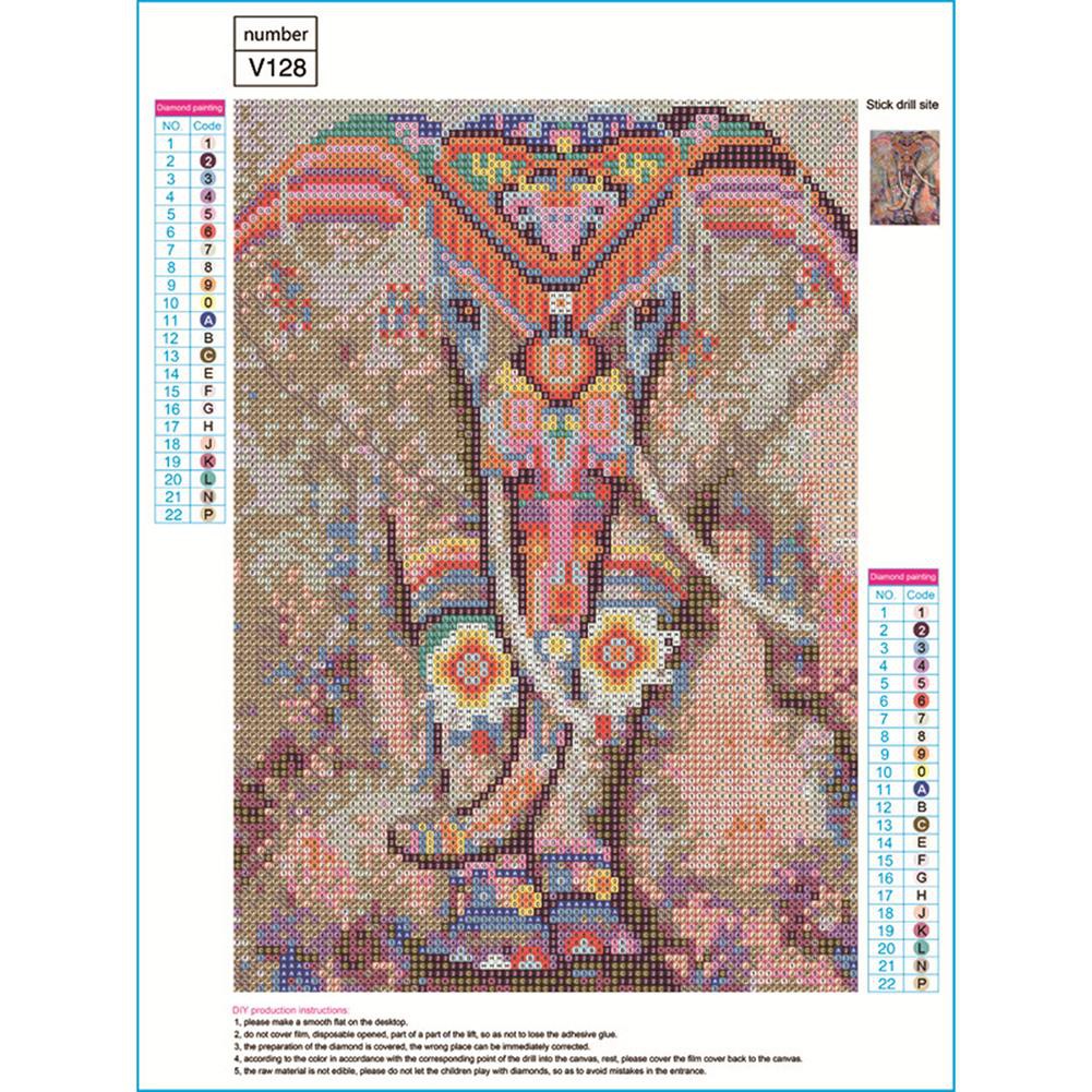 5D DIY Full Drill Diamond Painting Colorful Elephant Cross Stitch Mosaic Diydegss