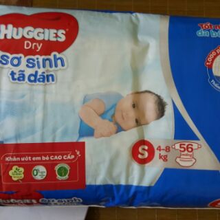(Có mẫu +4 miếng) Tã dán sơ sinh Huggies Nb36, Nb58+2, S56