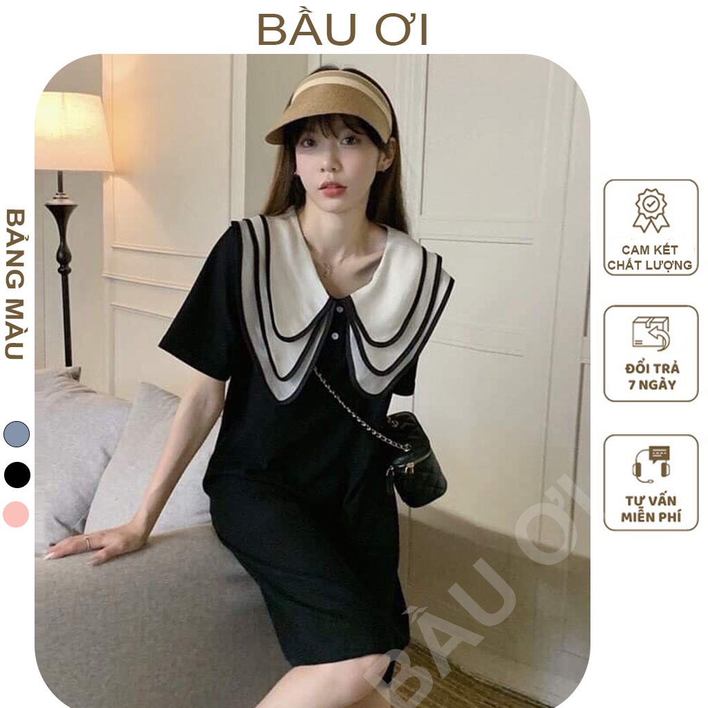 [BAUOII V107] VÁY CÔNG SỞ THỜI TRANG DÁNG SUÔNG CỔ LÁ 3 LỚP - ĐẦM BẦU NƠ SIÊU XINH CHẤT LIỆU THOÁNG MÁT FREE SIZE
