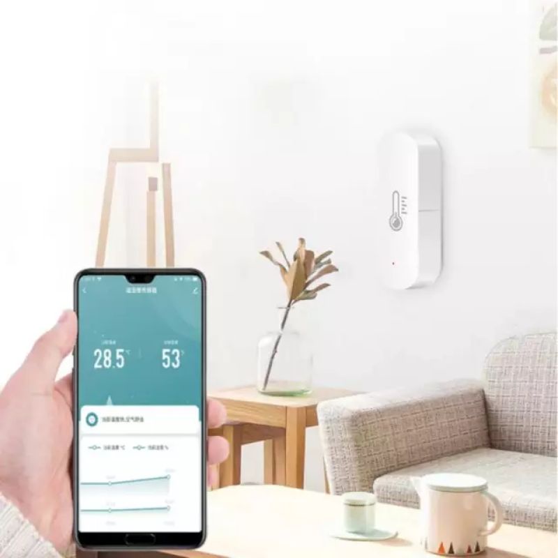 Nhiệt kế thông minh tích hợp cảm biến độ ẩm Zigbee dùng app Tuya/ Smart life sử dụng Pin AAA