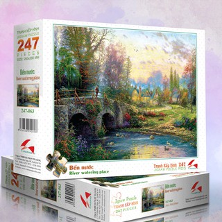 Tranh xếp hình jigsaw puzzle giải tỏa stress tia sáng 247 mảnh - bến nước - msp: 247-063