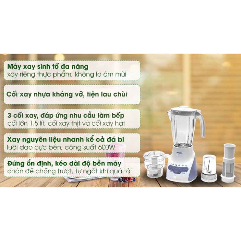 máy xay philip HR2118 - HR2223 ( bộ 3 cối)