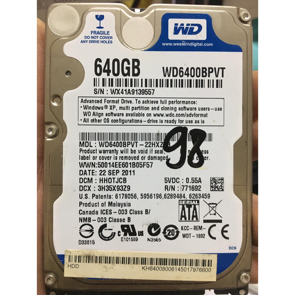 Ổ cứng 640Gb, HDD 640Gb laptop sk 90-99%