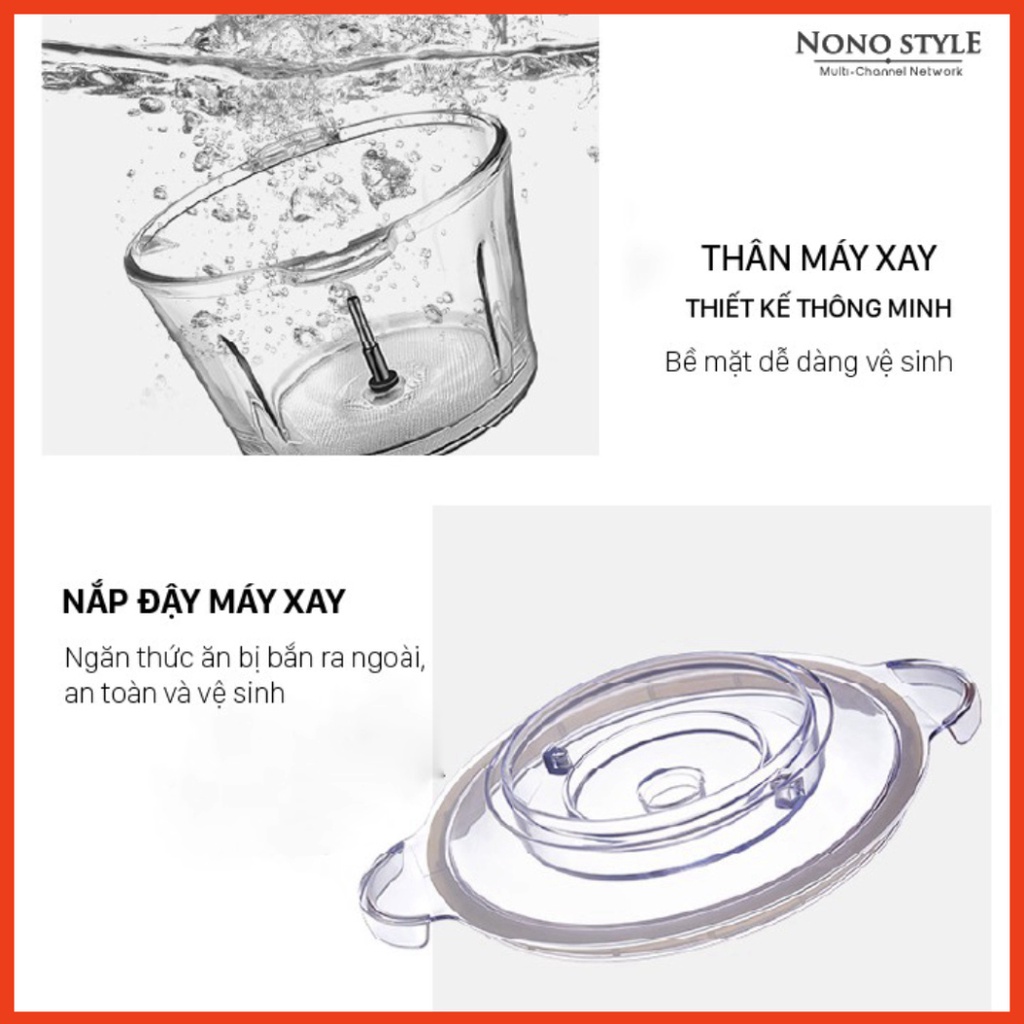 Máy xay thịt thực phẩm đa năng - Thiết bị xay trộn nghiền - Dung tích 2L,3L, tiện dụng cho gia đình - BH 6 THÁNG