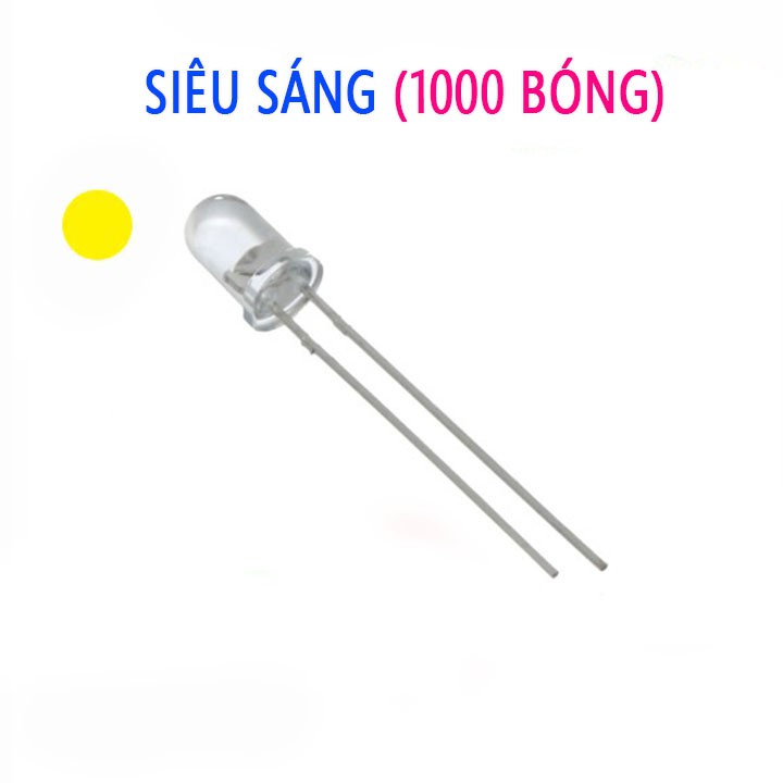 ⚡️FLASH SALE⚡️ Led siêu sáng 5mm Màu Vàng 1000 bóng Giá rẻ nhất