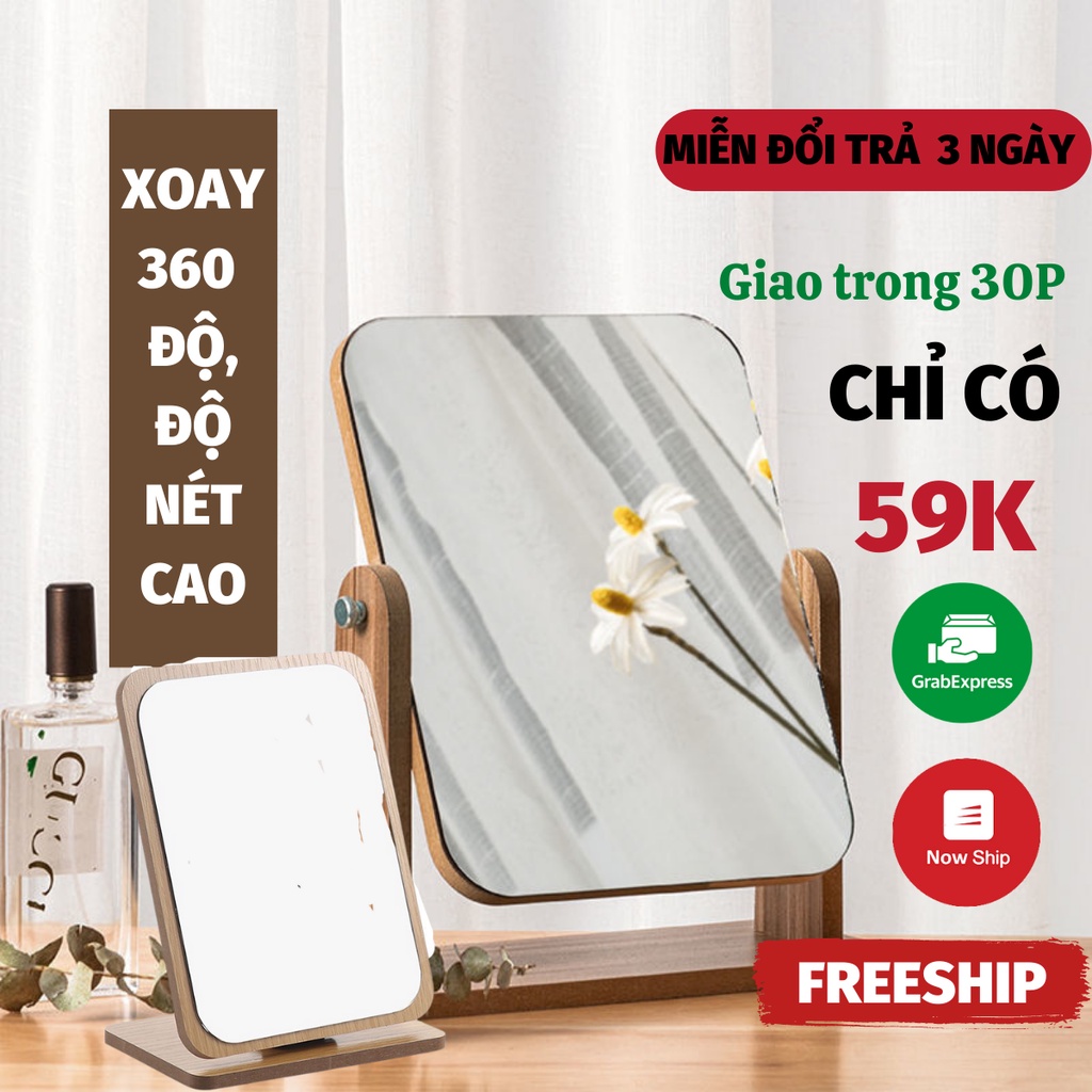 Guơng Trang Điểm, Gương Gỗ Cao Cấp Trang Trí Phong Cách Hàn Quốc NOBITA OFFICIAL