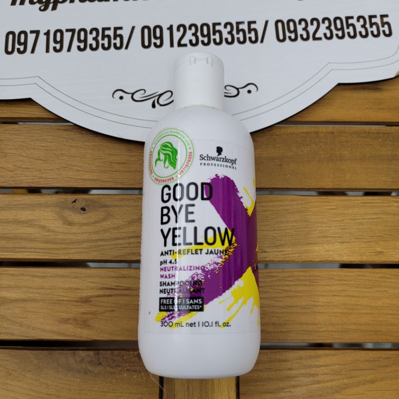Dầu gội tím khử ánh vàng cho tóc trắng bạch kim Schwarzkopf Goodbye Yellow Shampooing 300ml - 1000ml
