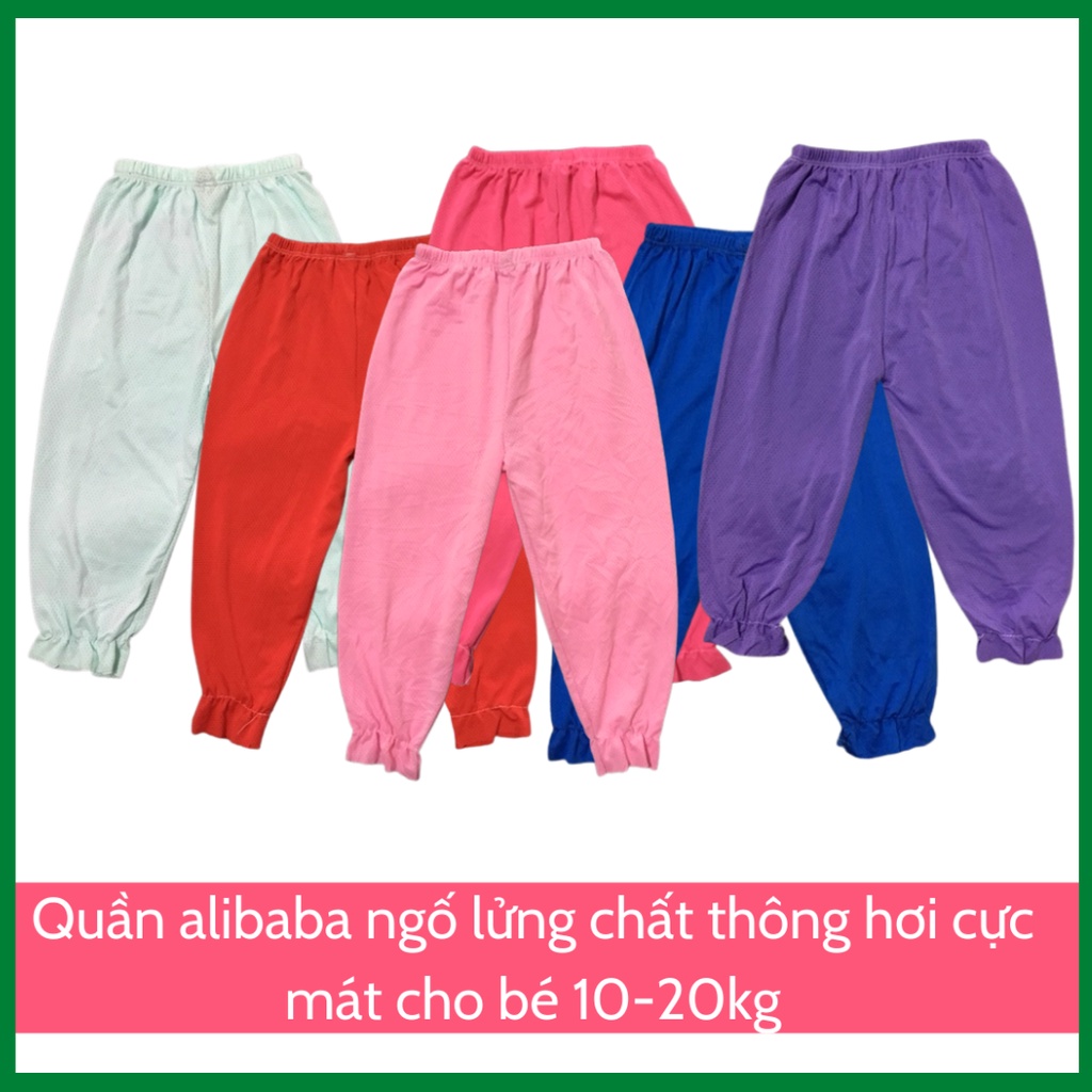 Quần alibaba ngố lửng chất cotton lưới có lỗ thông hơi thoáng mát cho bé trai, bé gái 10-20kg