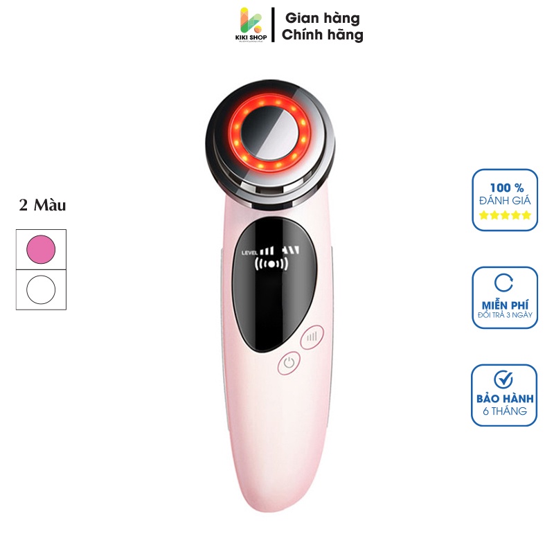 Máy massage mặt ion điện di tinh chất, tẩy trang, trẻ hóa da nâng cơ giảm mụn, Kiki shop