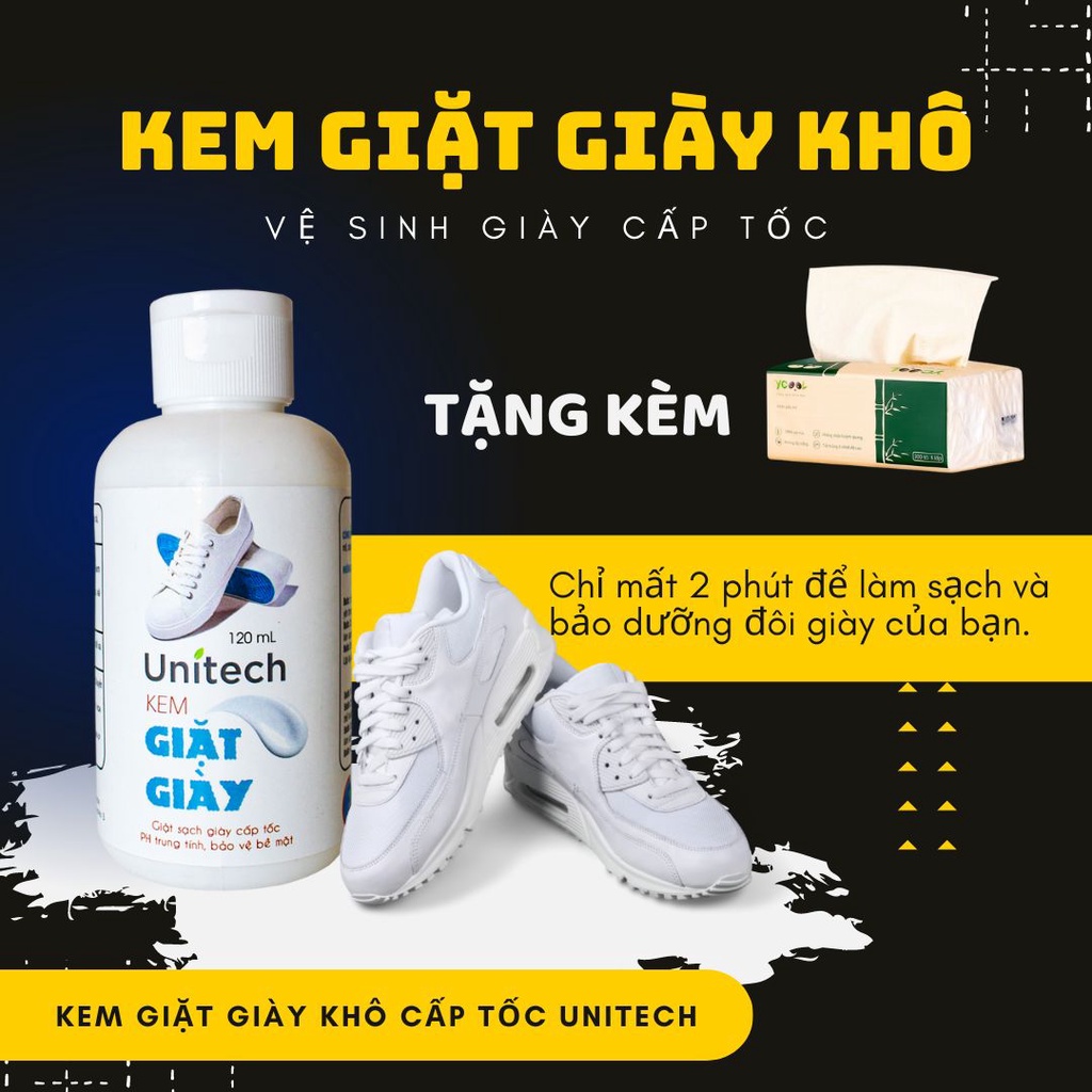Kem lau giày khô Vũ Gia - Làm sạch giày mà không cần giặt, dùng được cho giày sneaker, vải, nhung, da