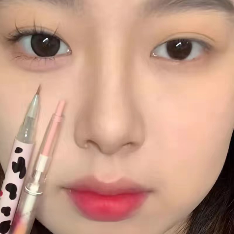 Bộ Bút Kẻ Mắt Dạng Lỏng + Bút Kẻ Mắt + Phấn Mắt Aegyo Sal + Bút Vẽ Lông Mi Màu Hồng Lâu Trôi Không Nhòe Chống Thấm Nước