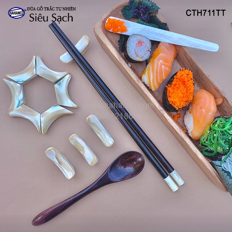 Đũa gỗ trắc tròn đầu ốc biển New Zealand - Hàng VIP (10 đôi/hộp) Kháng khuẩn- CTH711TT