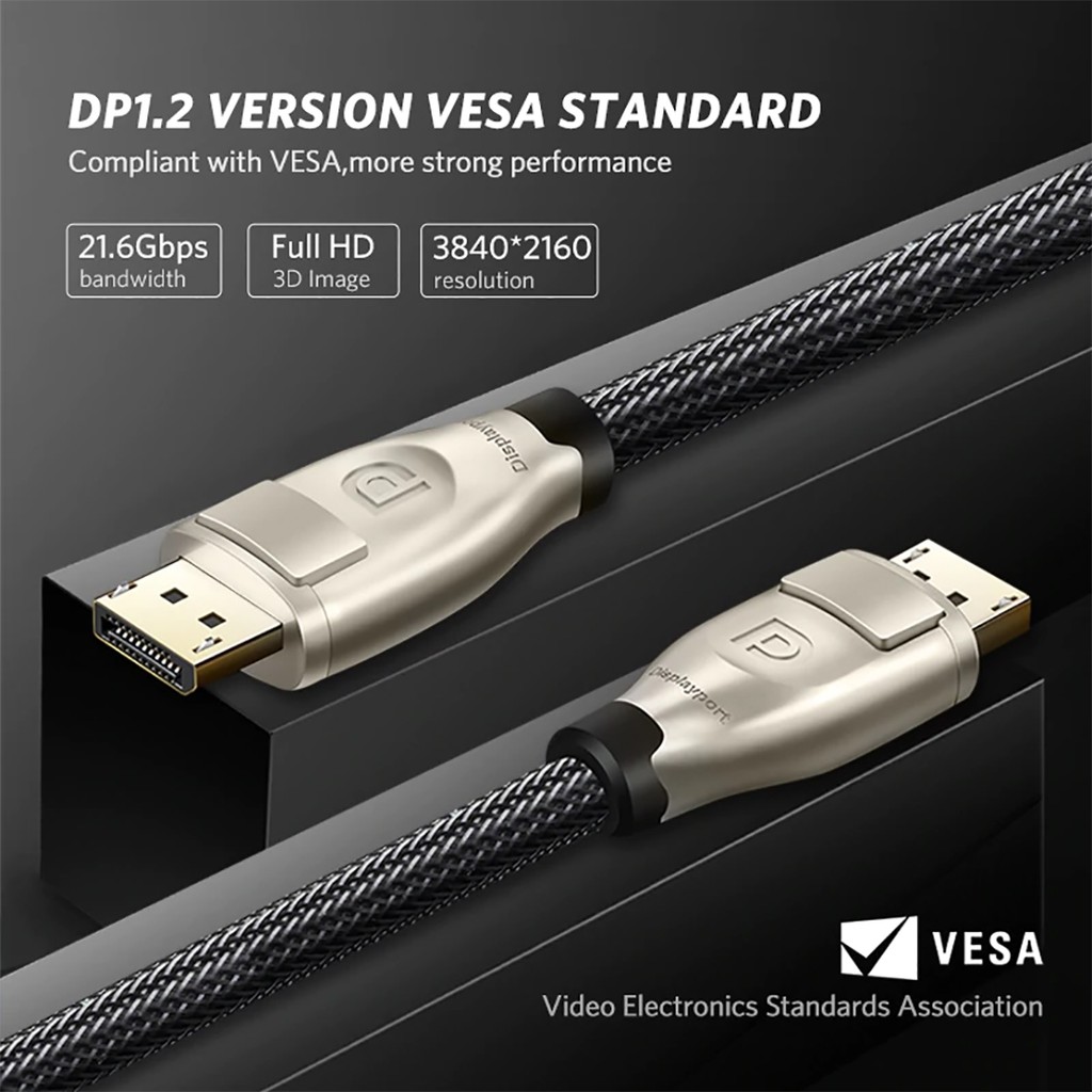 Dây Displayport V1.2 UGreen DP107 Cao Cấp -Hỗ Trợ 2K*144Hz