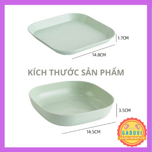 Set 8 Đĩa Lúa Mạch, Đĩa Đựng Hoa Quả  Trái Cây Thức Ăn Đa Năng Nhiều Màu Xinh Xắn GADUVI