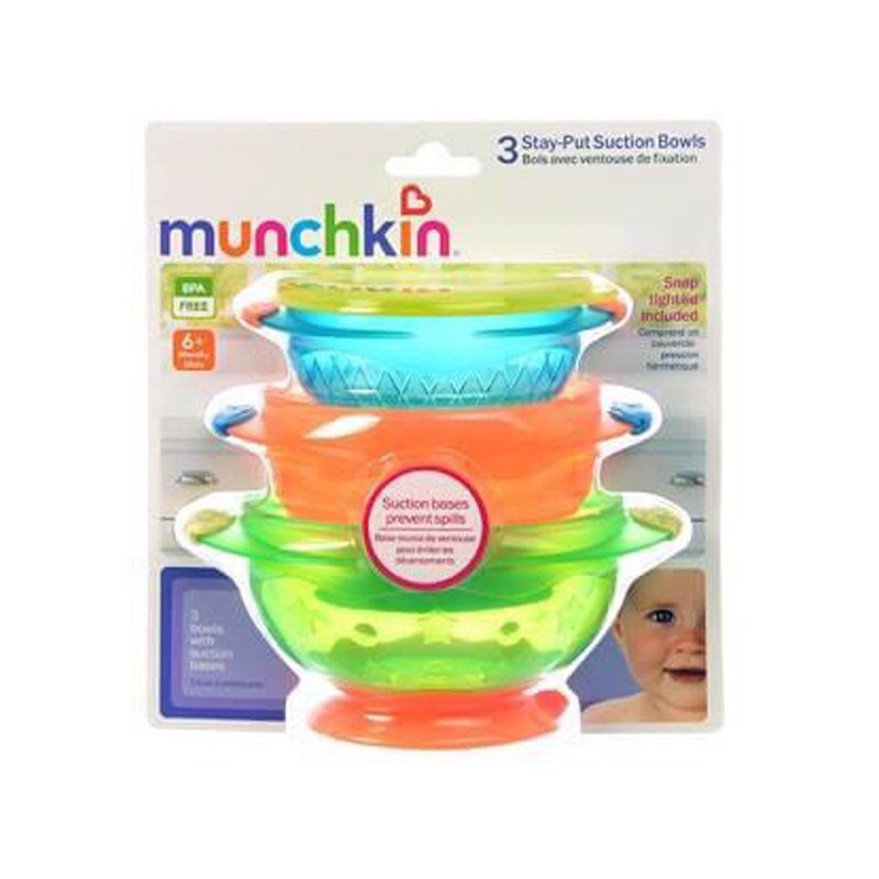 Bát chống đổ chống lật có tay cầm nhựa cho bé tập ăn dặm