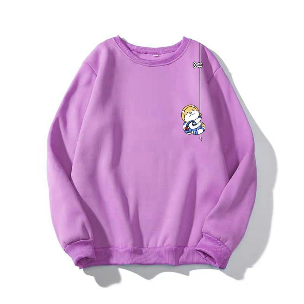 ÁO SWEATER NỈ UNISEX IN GẤU LEO DÂY SIÊU DỄ THƯƠNG ÁO FORM RỘNG NAM NỮ ĐỀU MẶC ĐƯỢC