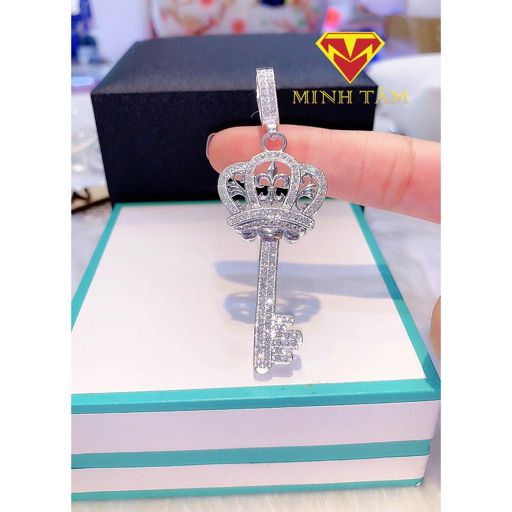 Mặt dây chuyền nam bạc Minh Tâm Jewelry, Mặt dây chuyền chìa khoá vương miện bạc ta