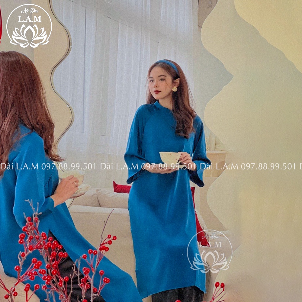 Áo dài dáng suông tay lửng ống rộng, chất liệu lụa ngọc trai cao cấp DX01
