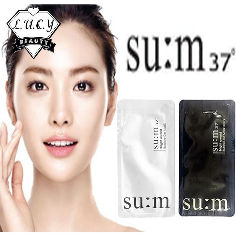 Hàng Hàn- Mặt Nạ Thải Độc Sủi Bọt Hút Chì Sum 37 Korean White Award Bubble-De Mask 4ml Chuẩn Auth 100%