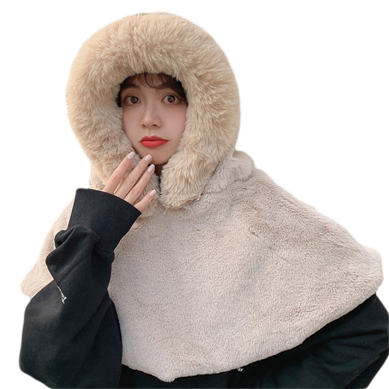 Mũ Balaclava Bằng Vải Lông Màu Trơn Chống Gió Bảo Vệ Tai Chống Lạnh Giáng Sinh Năm Mới Valen
