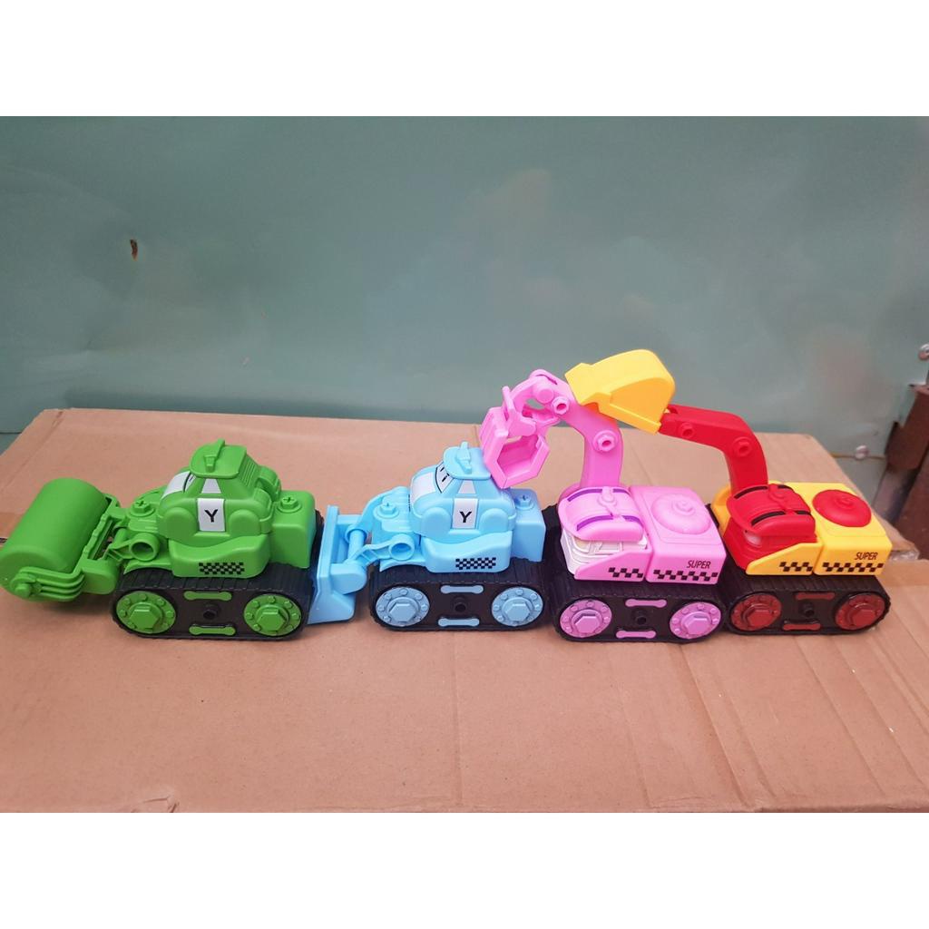 COMBO MUA 1 ĐƯỢC 2 - Bộ 4 xe poli công trình + 1 xe poli biến hình