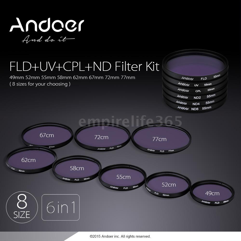 K F Concept 62mm Slim Uv Protection Polarizing Slim Cpl Circular Polarizing Slim Fld Neutral Density Nd2 Nd4 Nd8 Lens Filter Kit Set