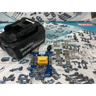 Vỏ mạch Makita 18V có cân bằng, Led báo pin (ngang) và nhận sạc zin, có tem đáy.