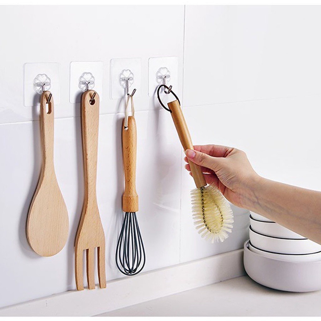 Móc dán tường siêu dính, trong suốt, móc dán tường đa năng chống nước chịu lực tốt