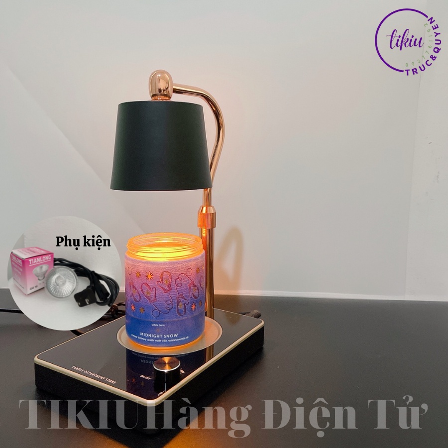 Đèn Đốt Nến Thơm Phong Cách Châu Âu TIKIU Kim Loại Sang Trọng Cao Cấp, Phụ Kiện Nến Thơm Yankee, Bath & Body Works 2022