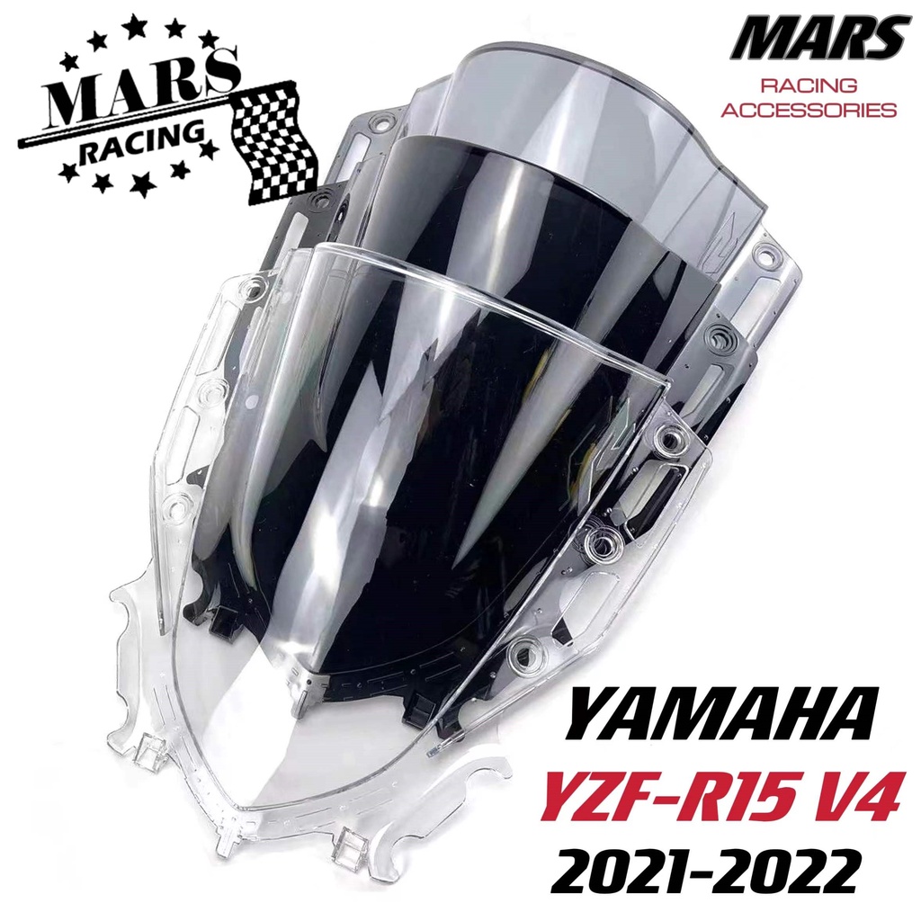 Phụ kiện xe máy Kính chắn gió màu đen thể thao Kính chắn gió phía trước Tấm chắn hướng Tấm che kính che nắng cho YAMAHA YZF-R15 V4 YZF R15 V4.0 2021 2022+ yamaha yzfr15 r 15 v4 21-22+