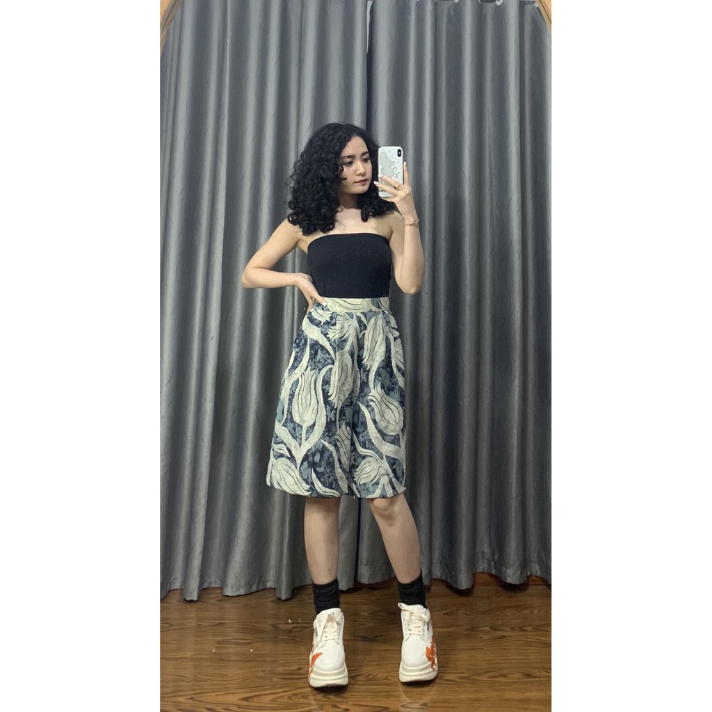 QUẦN CULOTTES HOẠ TIẾT HOA DÁNG NGẮN NHẬT, 2HAND, SECONHAND, SI TUYỂN CHỌN NHẬT HÀN, SIZE S- ẢNH THẬT - [QC9] 2&T WEAR