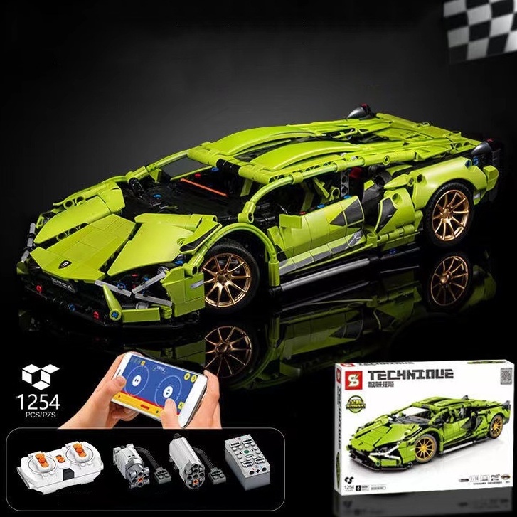 Đồ Chơi Lắp Ráp Kiểu LEGO Mô Hình Xe Điều Khiển Từ Xa Lamborghini Sian SY8600 Tỉ Lệ 1:14 Với 1254 Chi Tiết