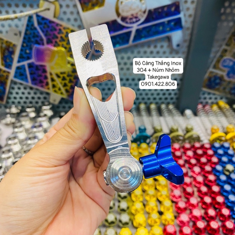 Bộ càng thắng inox 304 Takegawa Núm nhôm màu kèm lo xo đũa thắng