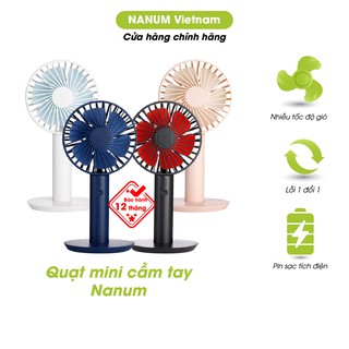 Quạt mini cầm tay Nanum Pin 2.000mAh, hoạt động lên đến 7h, cánh quạt quay êm ái, chân đế chống trượt chắc chắn - BF033B