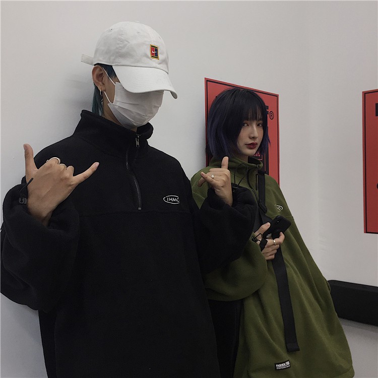 Áo thun tay dài dáng rộng vải lông cừu thời trang thu đông | BigBuy360 - bigbuy360.vn