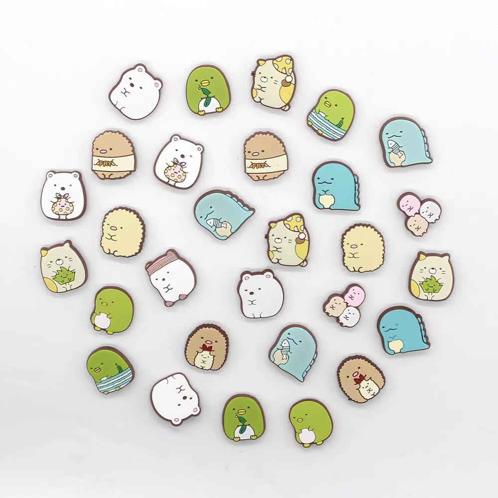 Phim hoạt hình gurashi bear crocs phụ kiện penguin anime jibitz charm sumikko animal croc jibbits for kids shoe charms pins trang trí