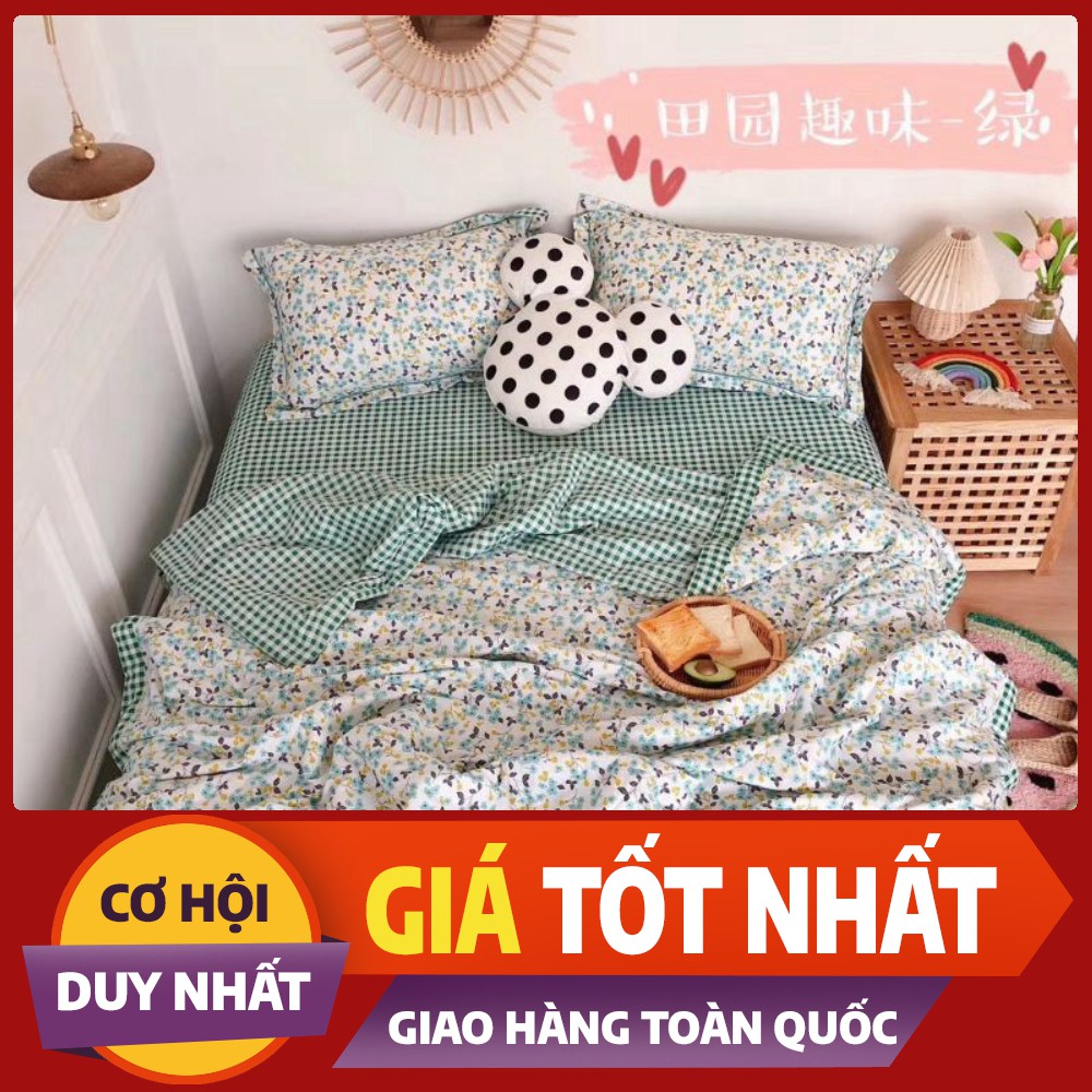 Bộ chăn ga cotton chăn hè trần hè thu mẫu mới 2020