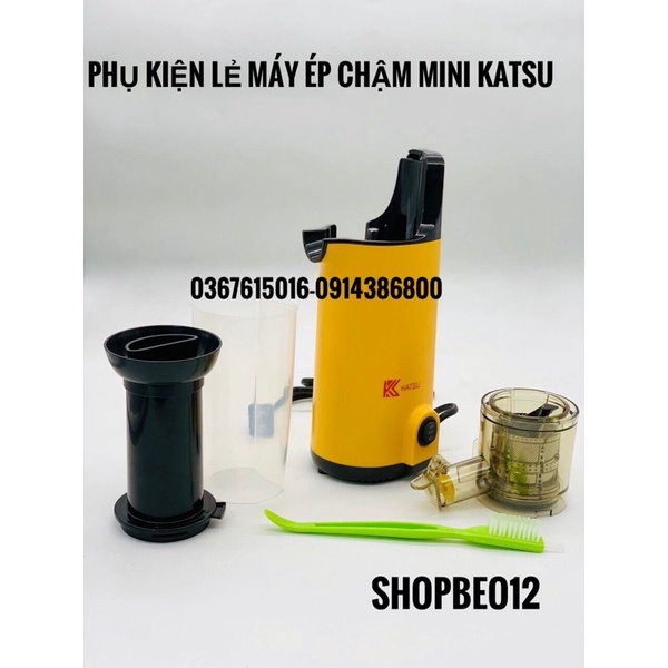 Phụ kiện Máy ép chậm trái cây KATSU, ép kiệt bã, Công nghệ Nhật Bản -Nhỏ Gọn: củ xoắn, ca 2 vòi, khay nạp, lưới lọc bã