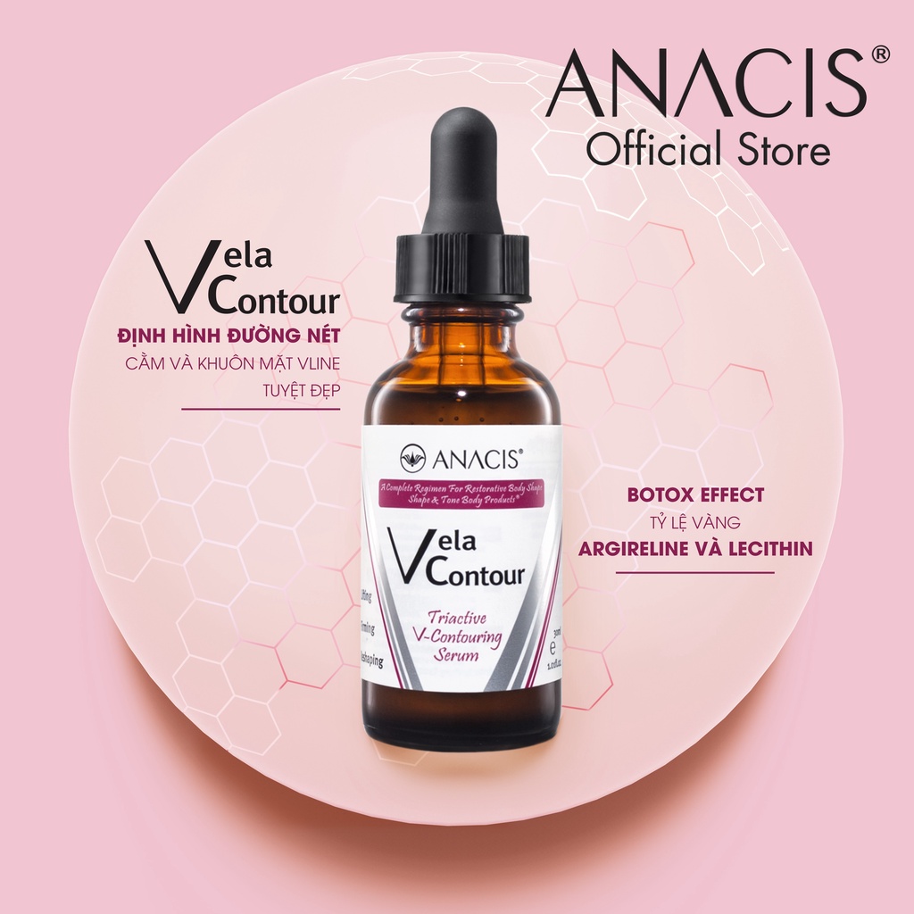 Serum nâng cơ và giảm mỡ vùng nọng cằm, hỗ trợ trẻ hóa làn da Vela Contour V Contouring Serum thương hiệu Anacis 30ml