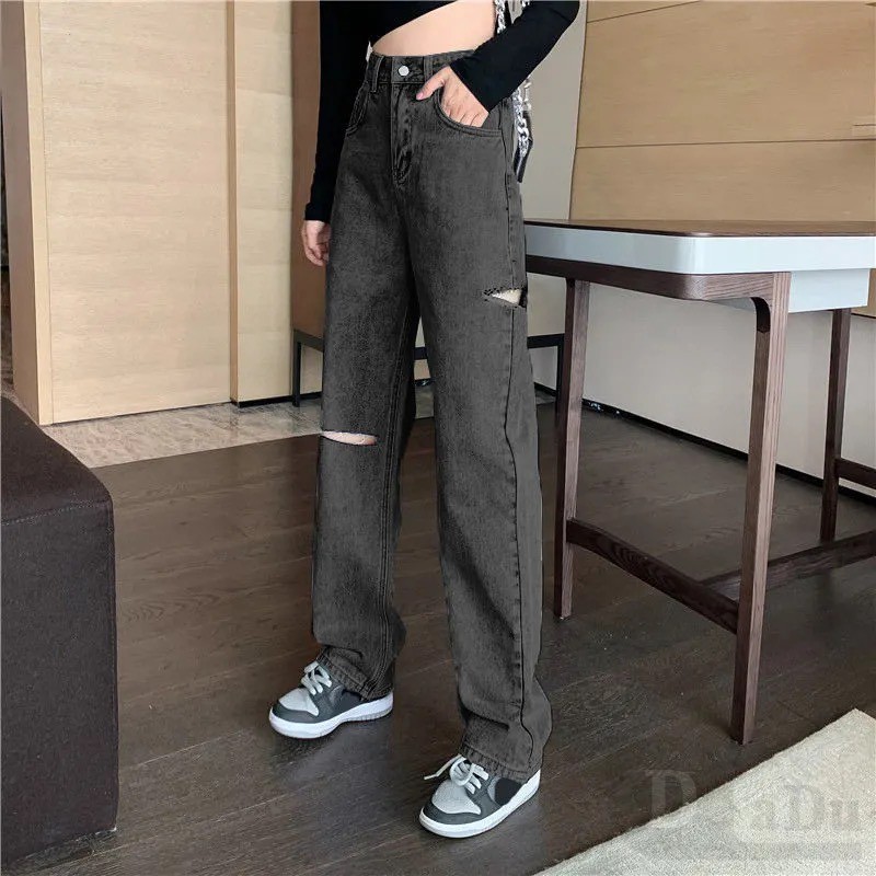 Quần Jeans Cho Nữ Lưng Cao Xẻ Rách Cá Tính Size S-5XL | WebRaoVat - webraovat.net.vn
